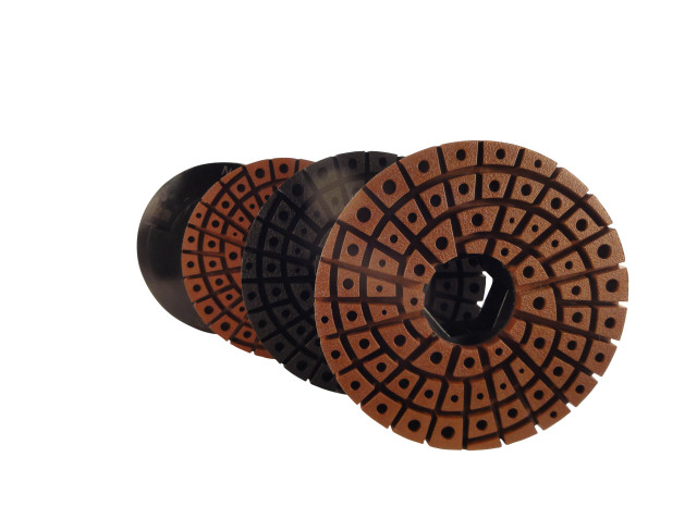 ENX & ENR - 128mm Copper & Resin  Natural Stone Nautilus Edge Polishers