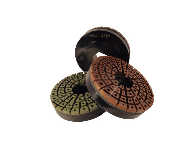 ENX & ENR - 150mm Copper & Resin  Natural Stone Nautilus Edge Polishers